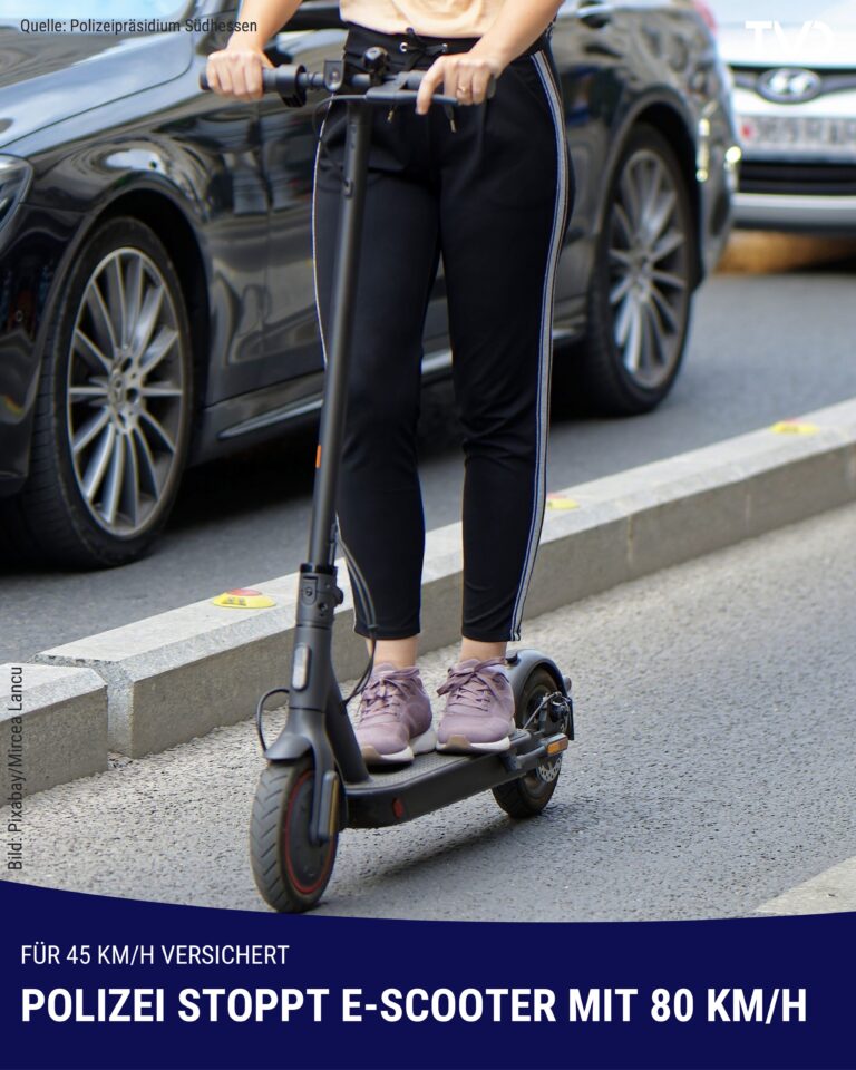 Polizei stoppt E-Scooter mit 80 km/h