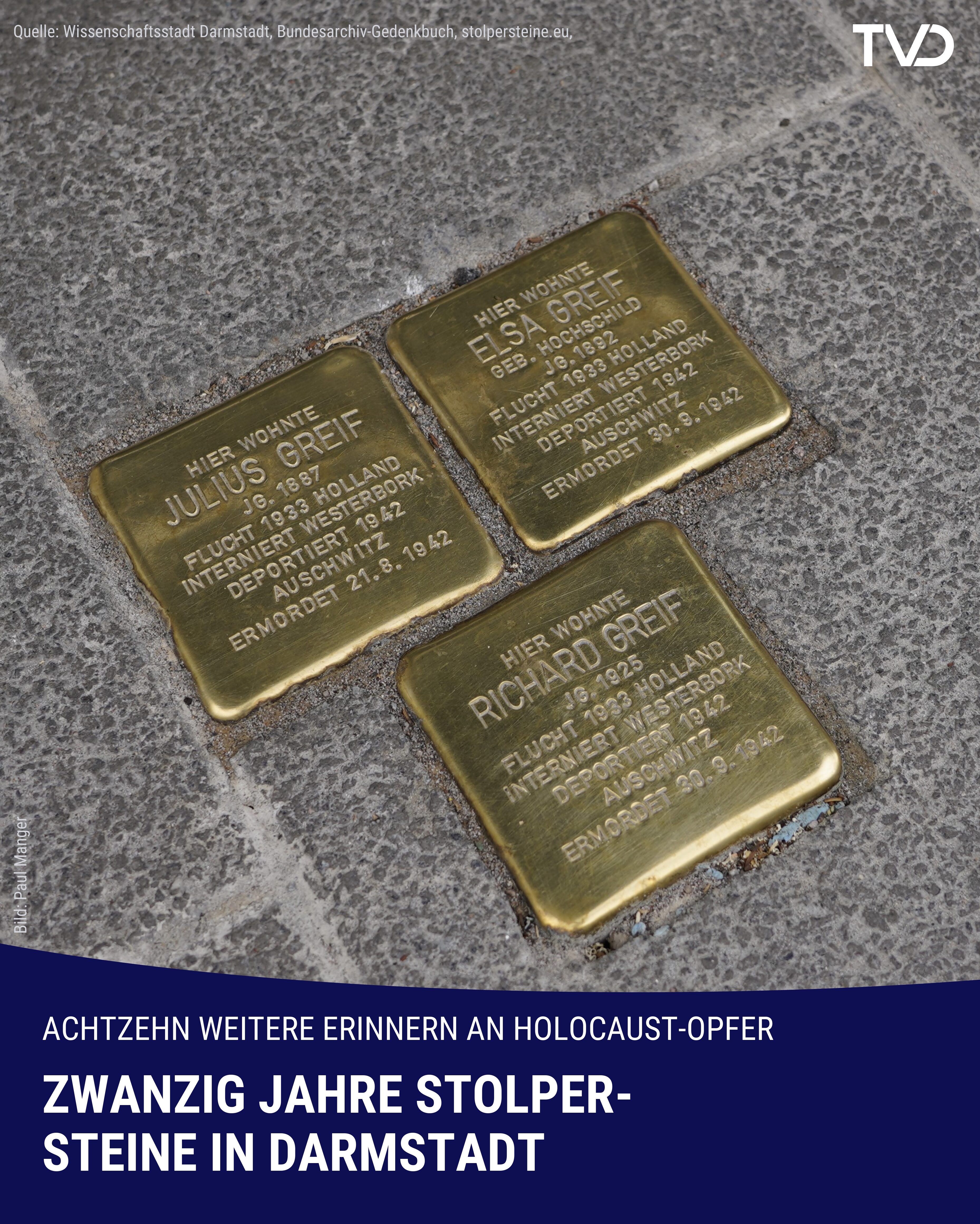 Seit 20 Jahren Stolpersteine in Darmstadt