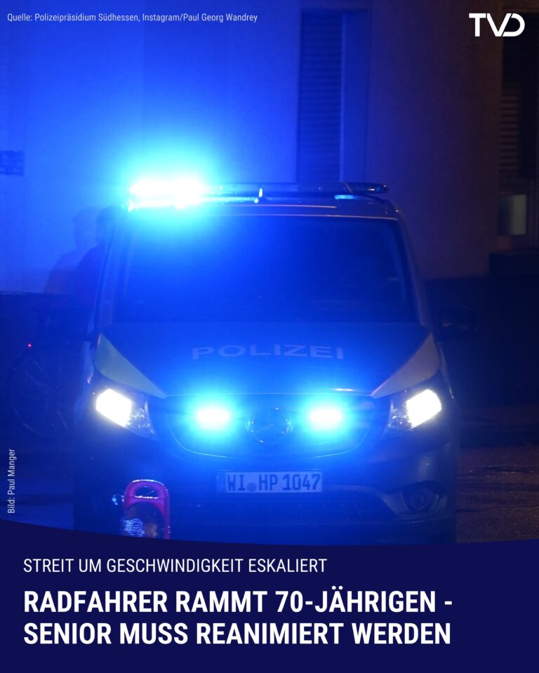 Streit eskaliert: Radfahrer rammt Senior – 70-Jähriger wird reanimiert