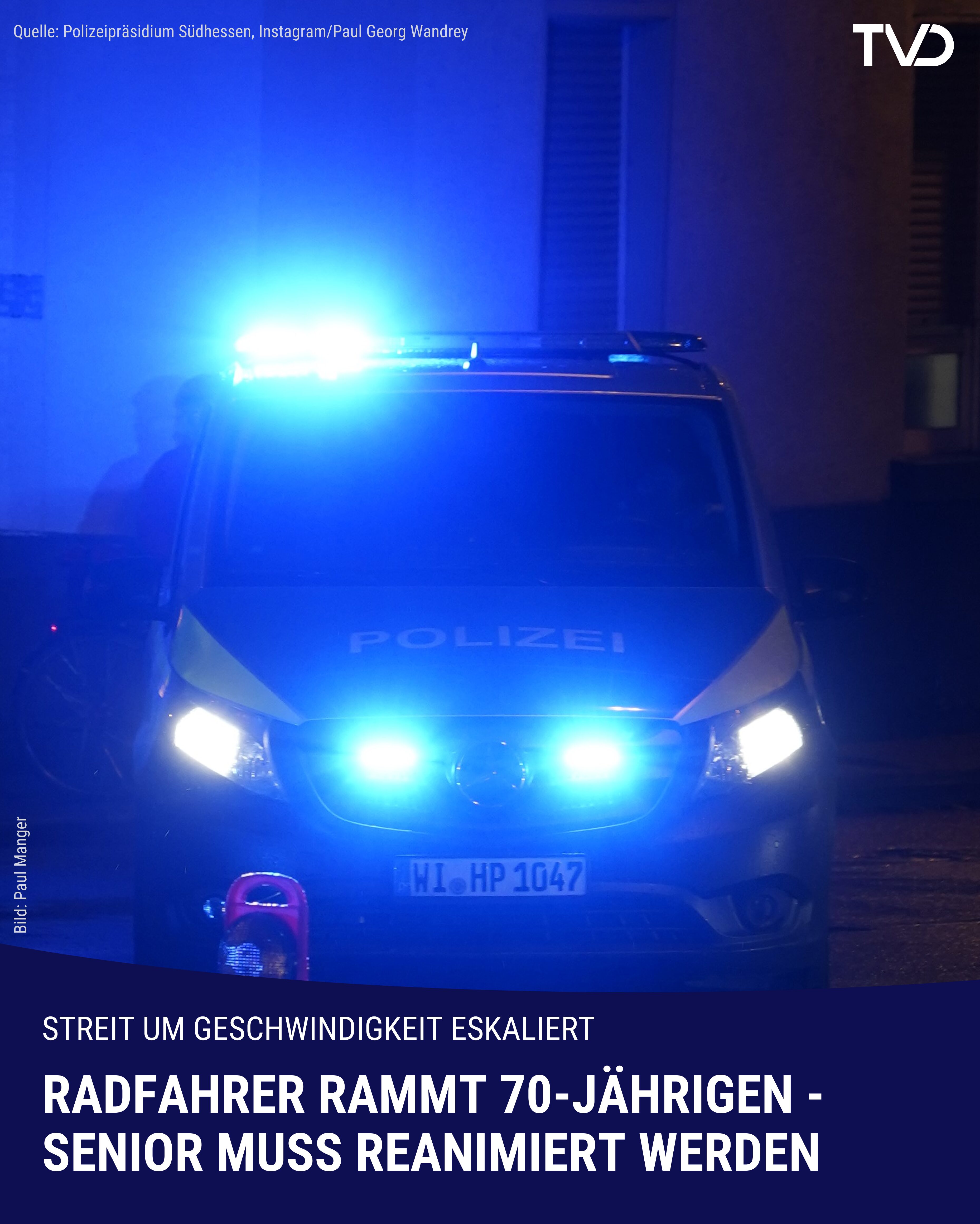 Streit eskaliert: Radfahrer rammt Senior – 70-Jähriger wird reanimiert
