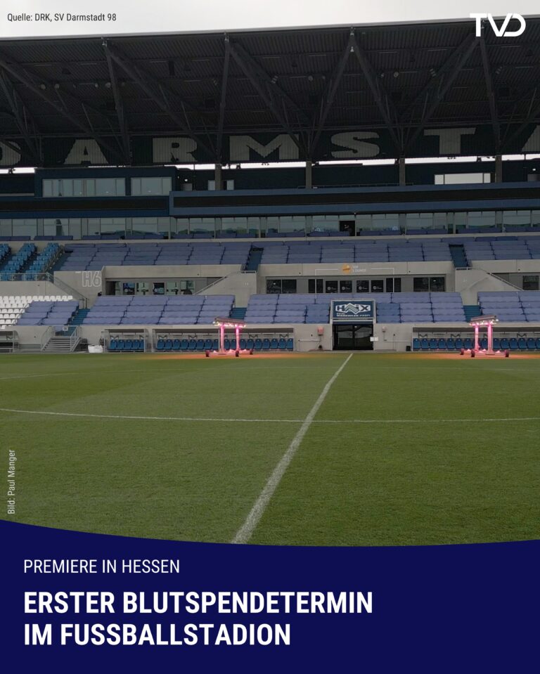 Premiere in Hessen: Erster Blutspendetermin im Fußballstadion