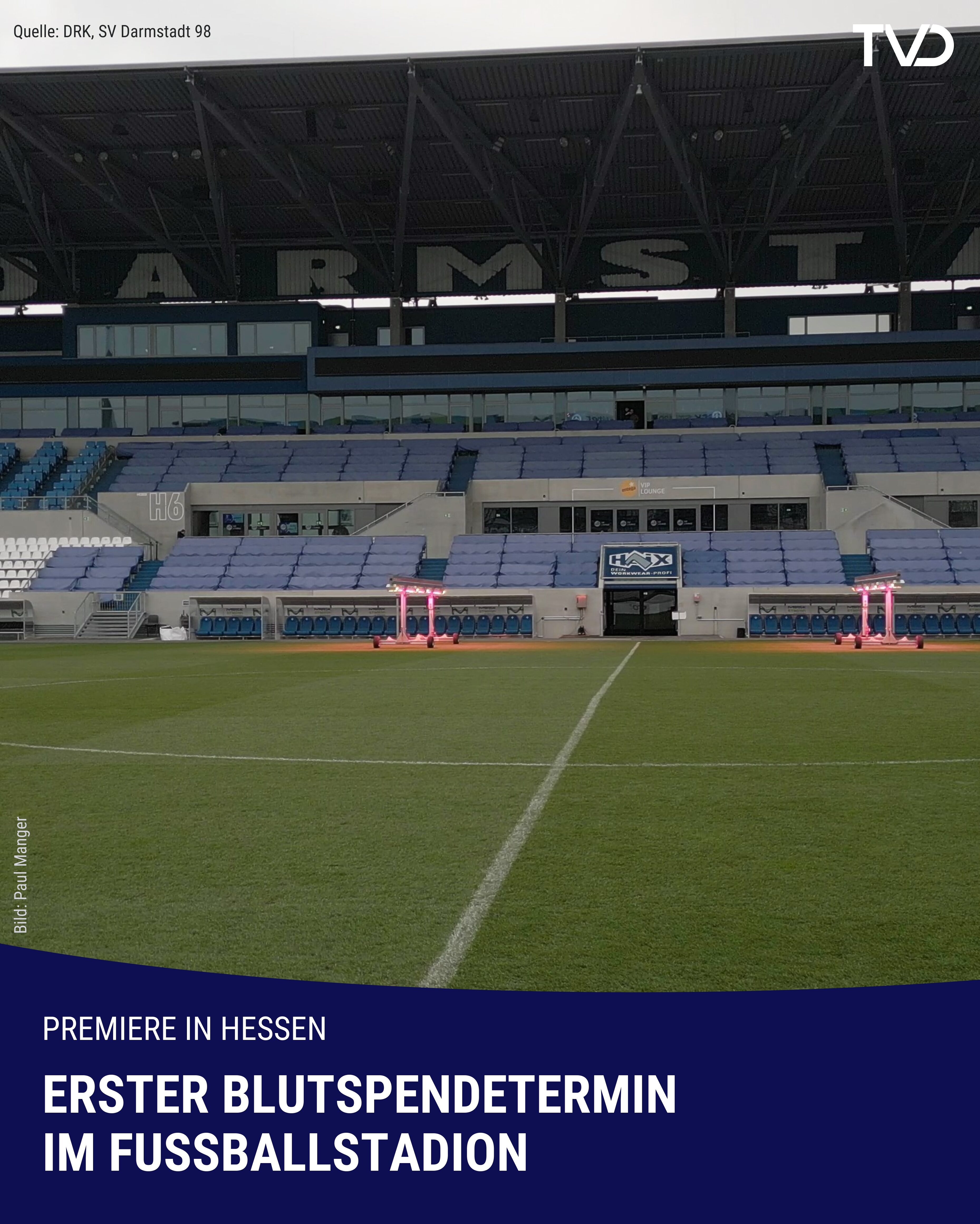 Premiere in Hessen: Erster Blutspendetermin im Fußballstadion
