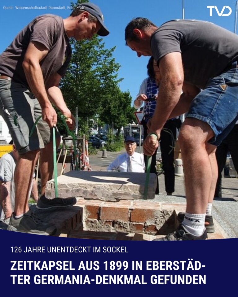 Zeitkapsel aus 1899 in Eberstädter Germania-Denkmal gefunden