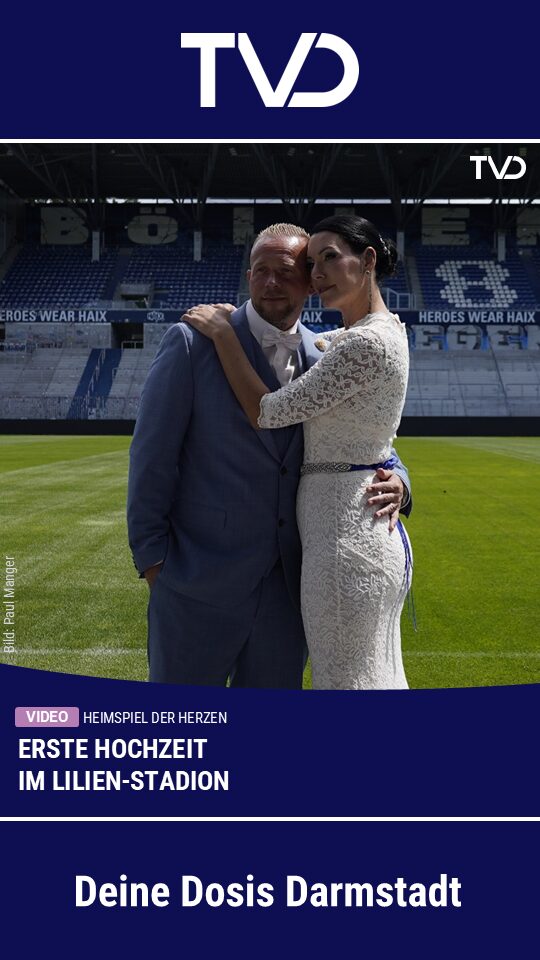 Heimspiel der Herzen: Erste Hochzeit im Merck-Stadion