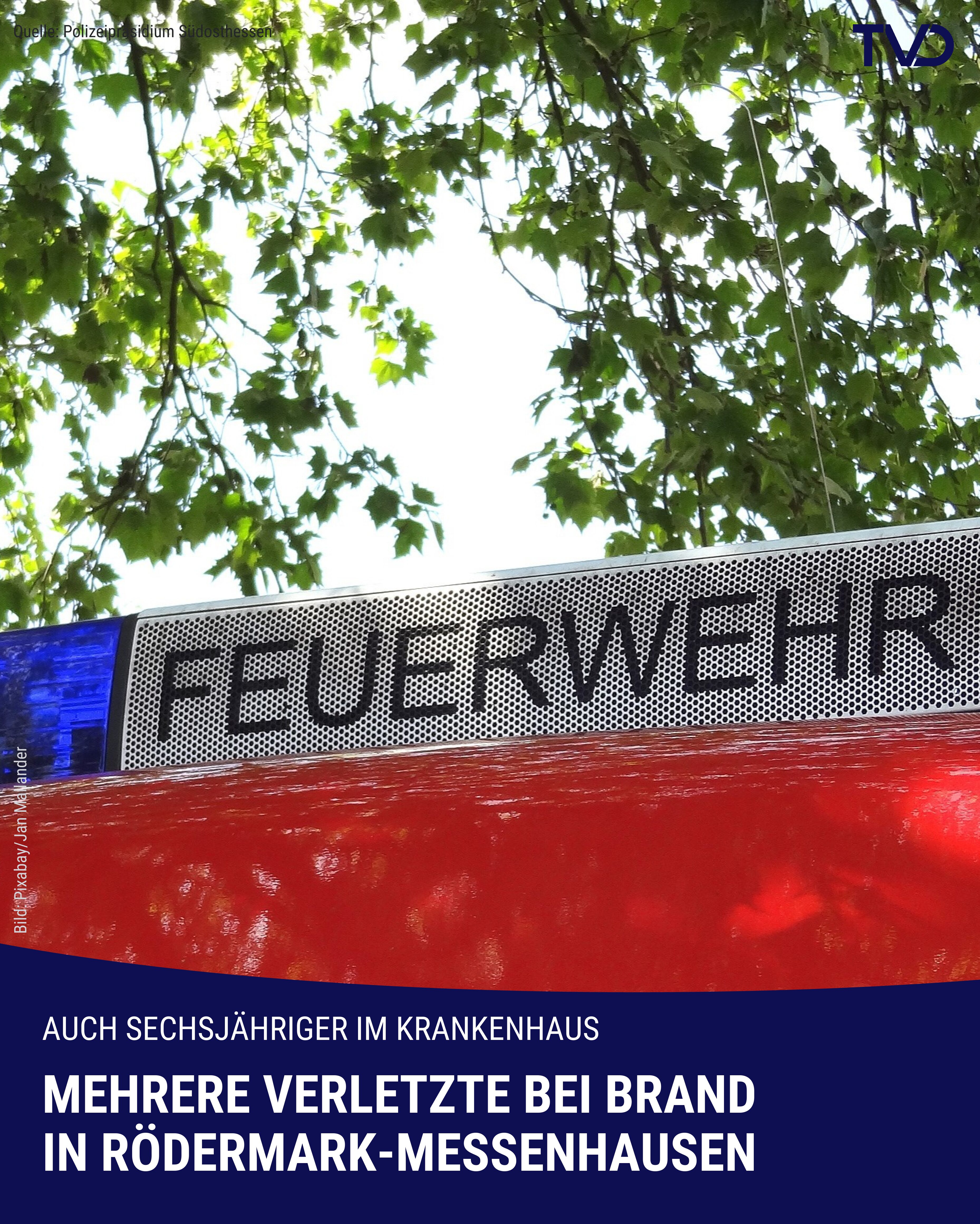 Mehrere Verletzte bei Brand in Rödermark