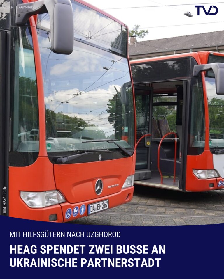 HEAG spendet zwei Busse an ukrainische Partnerstadt Uzhgorod
