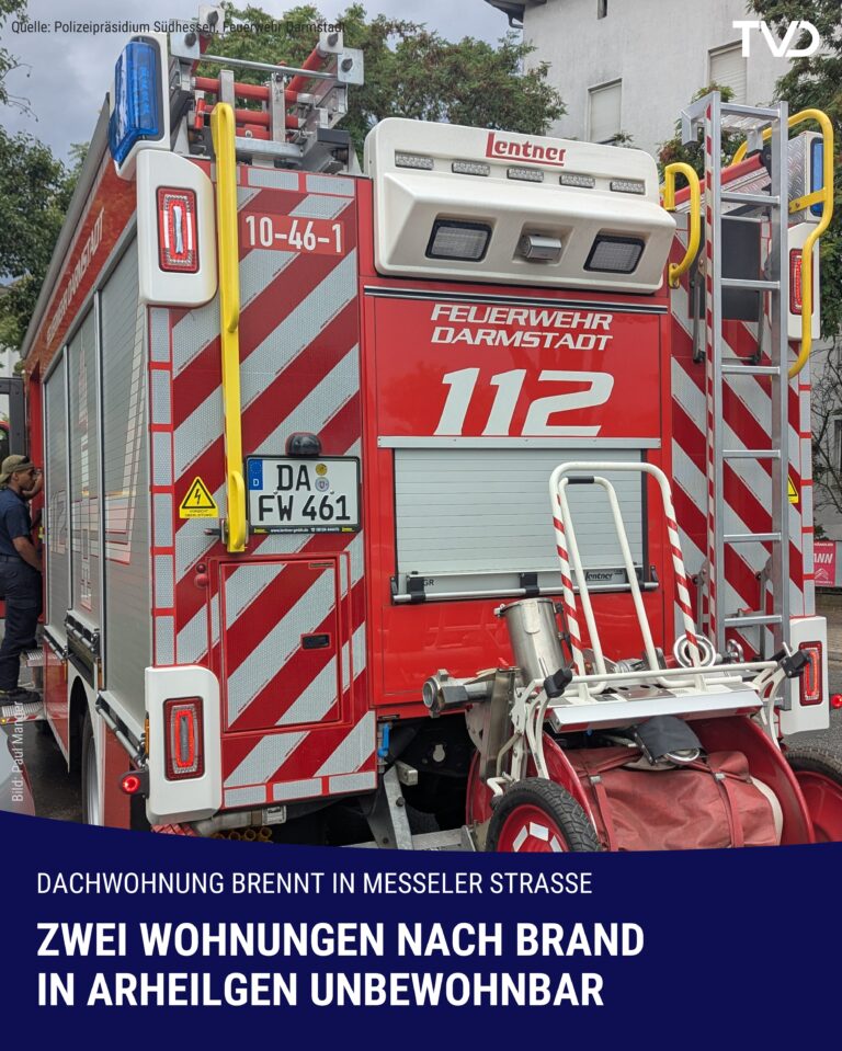 Zwei Wohnungen nach Brand in Arheilgen unbewohnbar