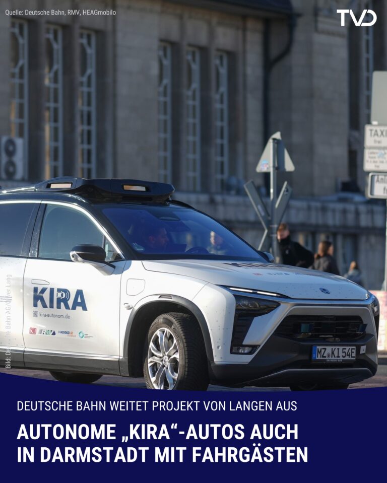 Autonome Shuttles KIRA auch in Darmstadt mit Fahrgästen unterwegs
