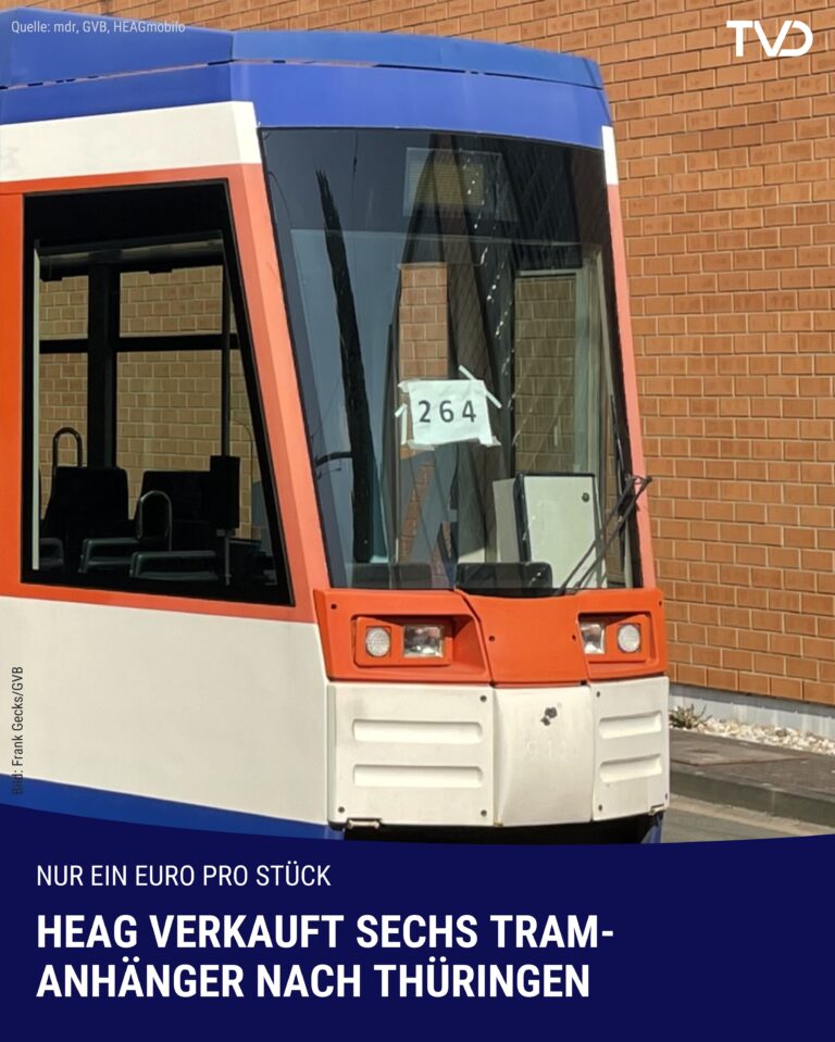 Nur ein Euro pro Stück: HEAG verkauft Straßenbahn-Anhänger nach Thüringen