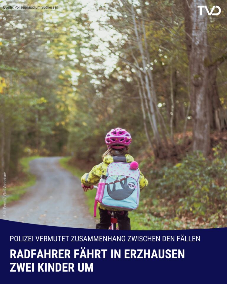 Radfahrer fährt in Erzhausen zwei Kinder um
