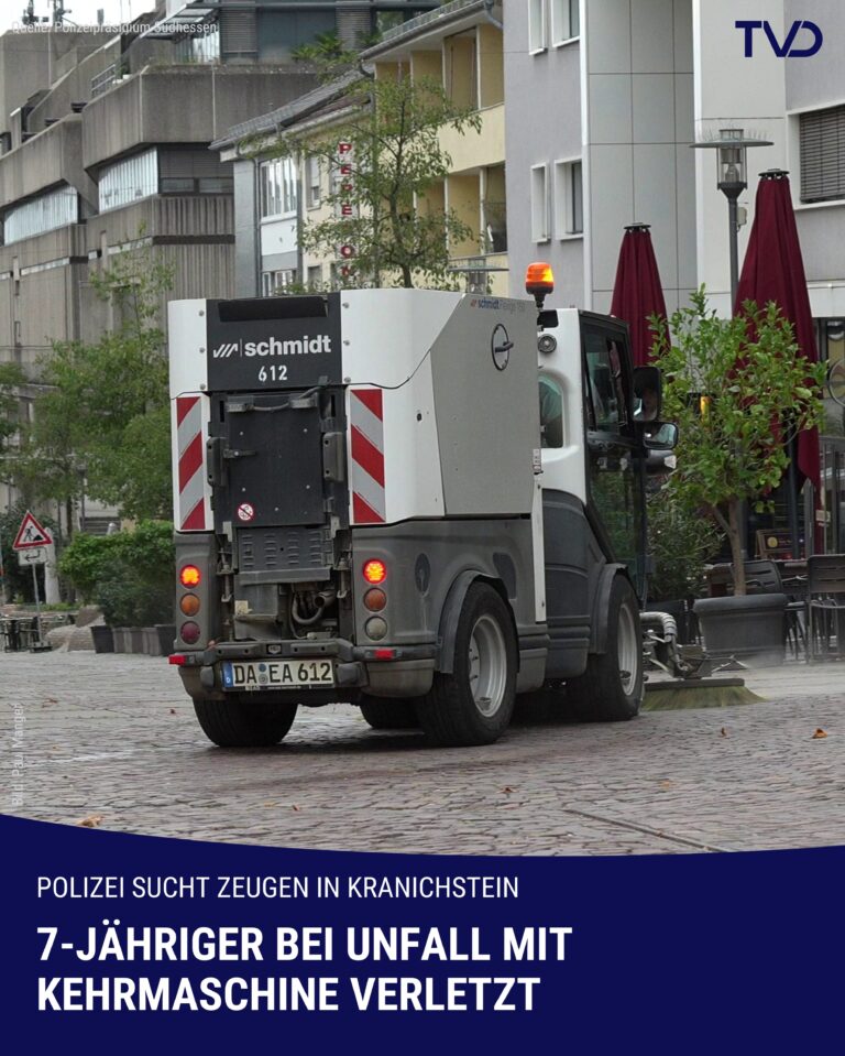7-Jähriger bei Unfall mit Kehrmaschine in Kranichstein verletzt