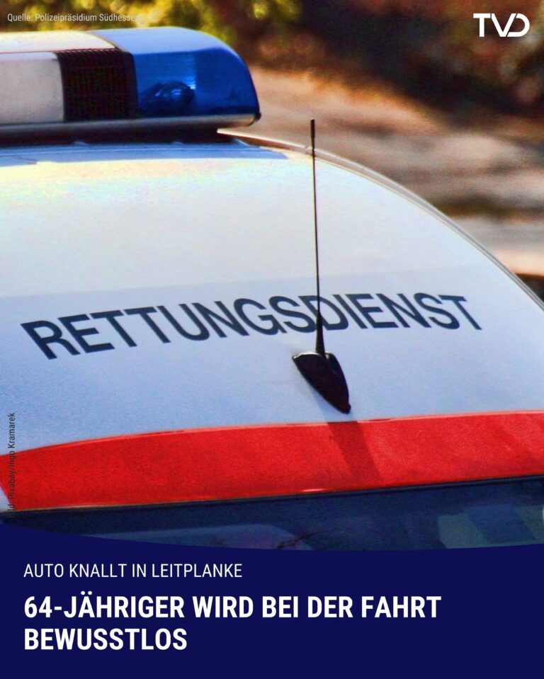 64-Jähriger verliert Bewusstsein beim Fahren