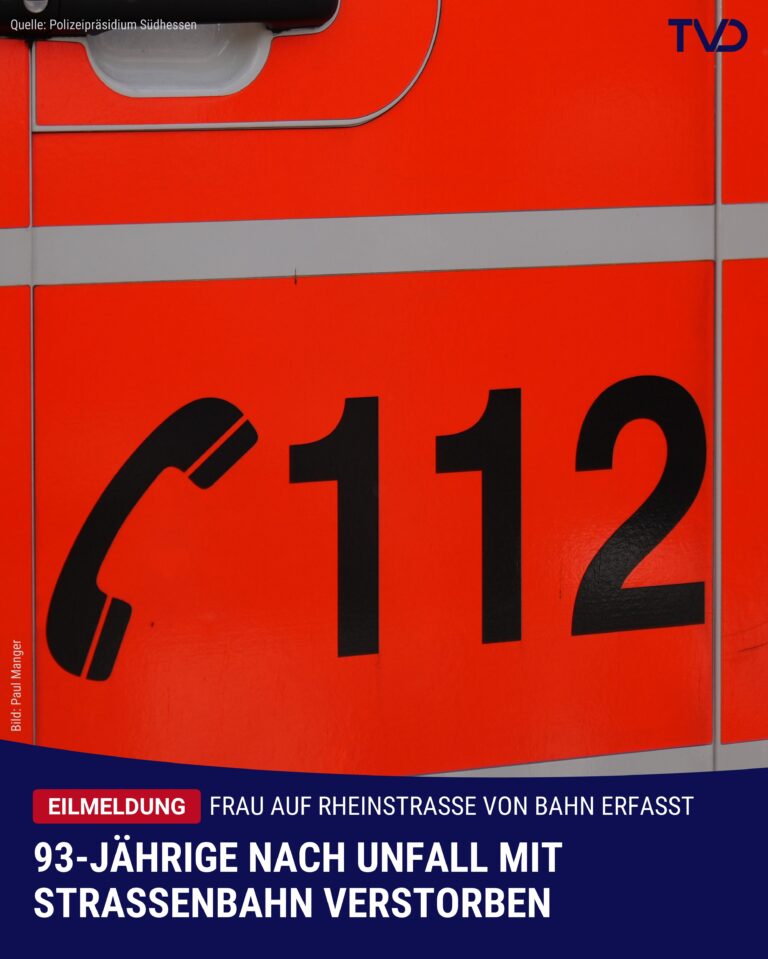93-Jährige nach Straßenbahn-Unfall in Darmstadt gestorben