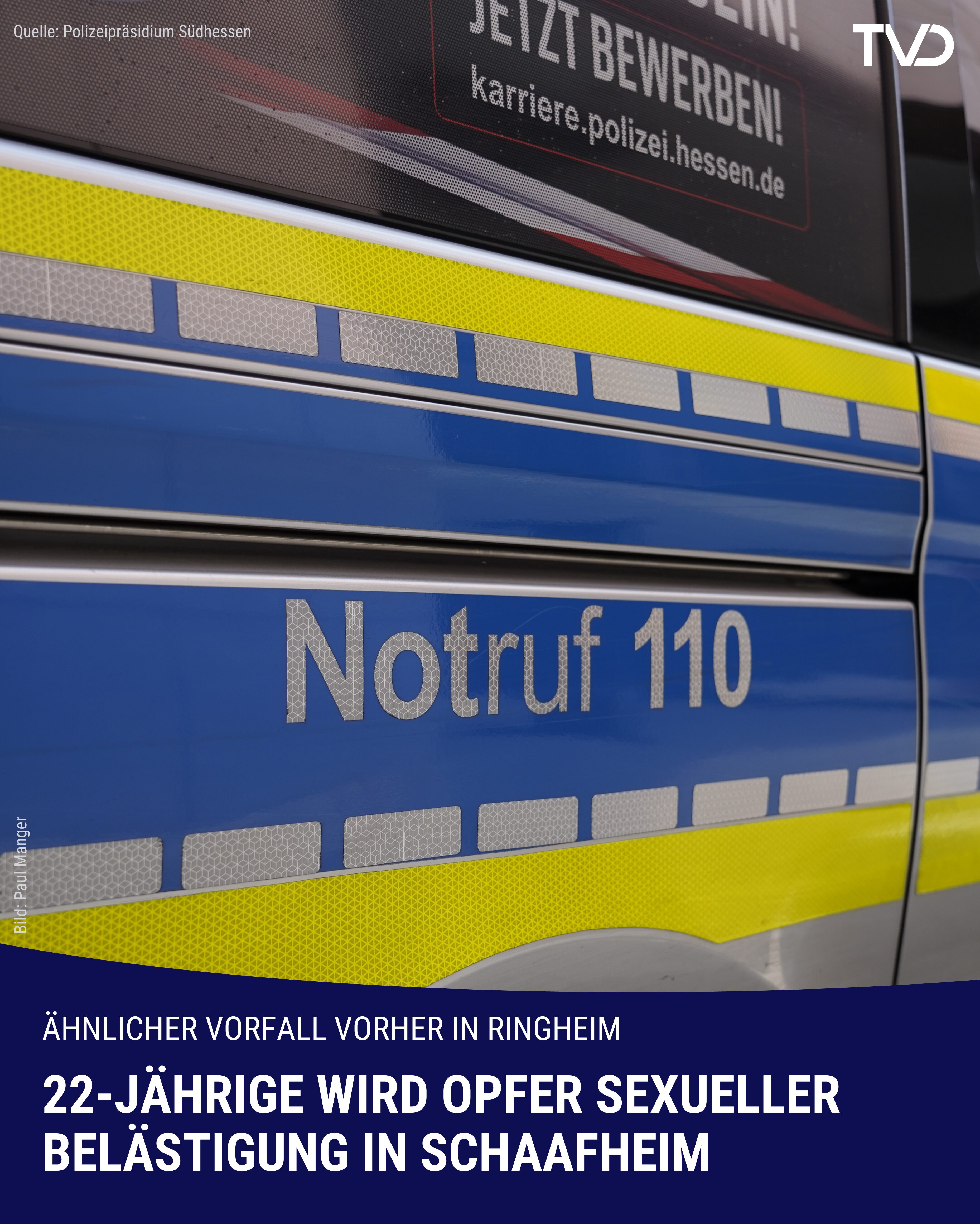 22-Jährige wird in Schaafheim Opfer von sexueller Belästigung