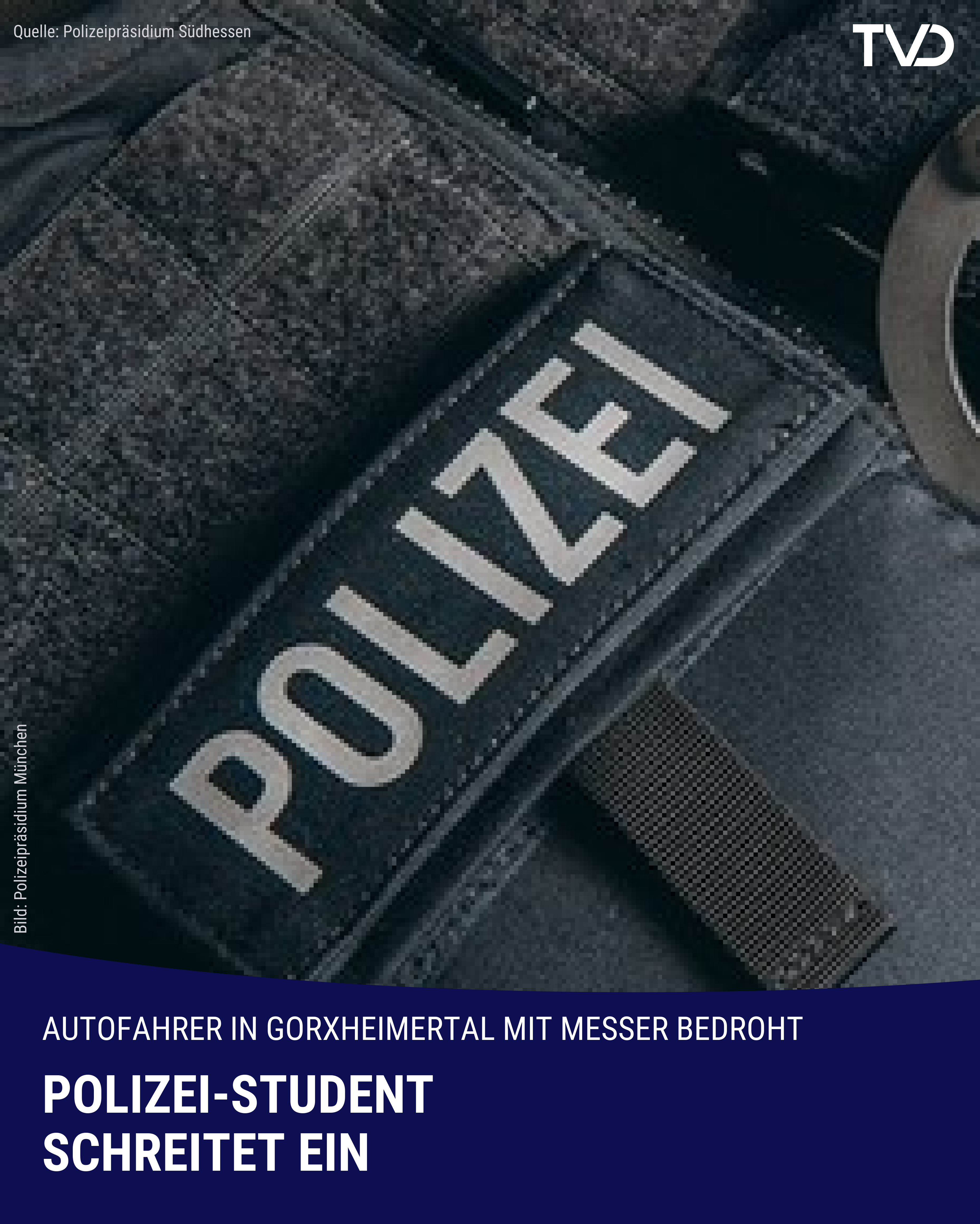 21-Jähriger bedroht Autofahrer mit Messer – Polizei-Student schreitet ein