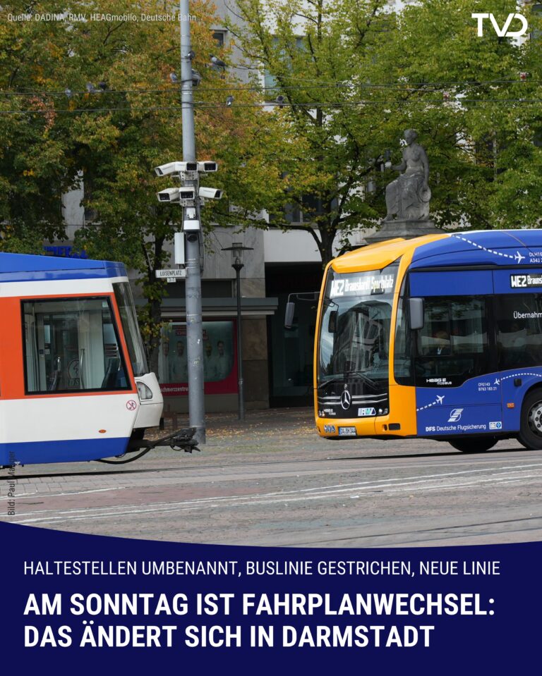 Am Sonntag ist Fahrplanwechsel: Das ändert sich in Darmstadt