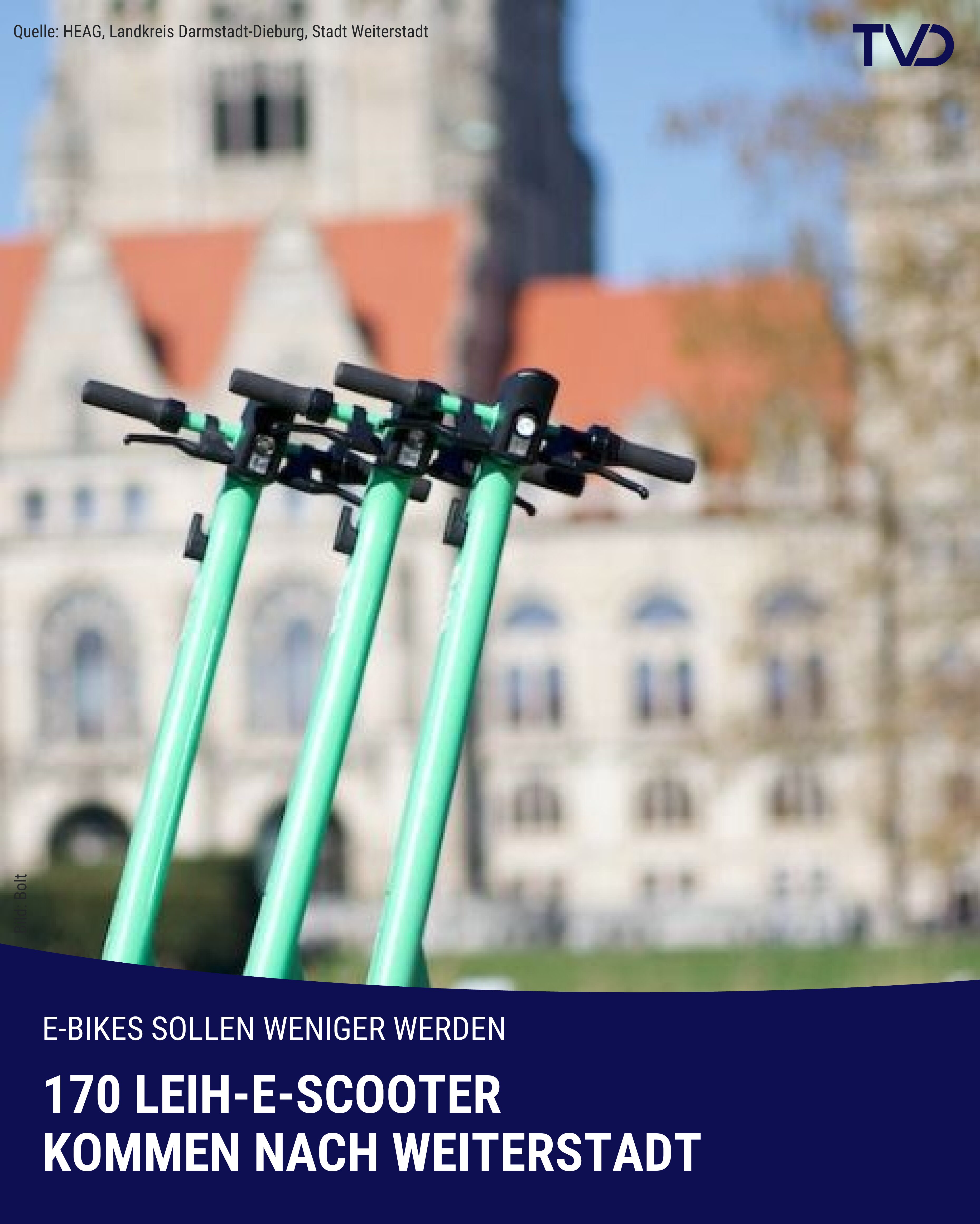 Weiterstadt bekommt 170 neue Leih-E-Scooter