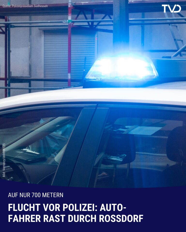 Autofahrer rast durch Roßdorf: Flucht vor Polizei endet abrupt
