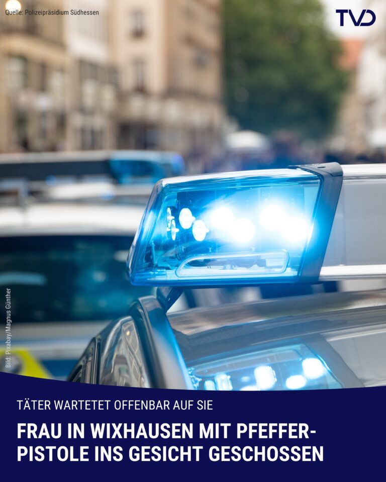 63-Jähriger in Wixhausen mit Pfefferpistole ins Gesicht geschossen