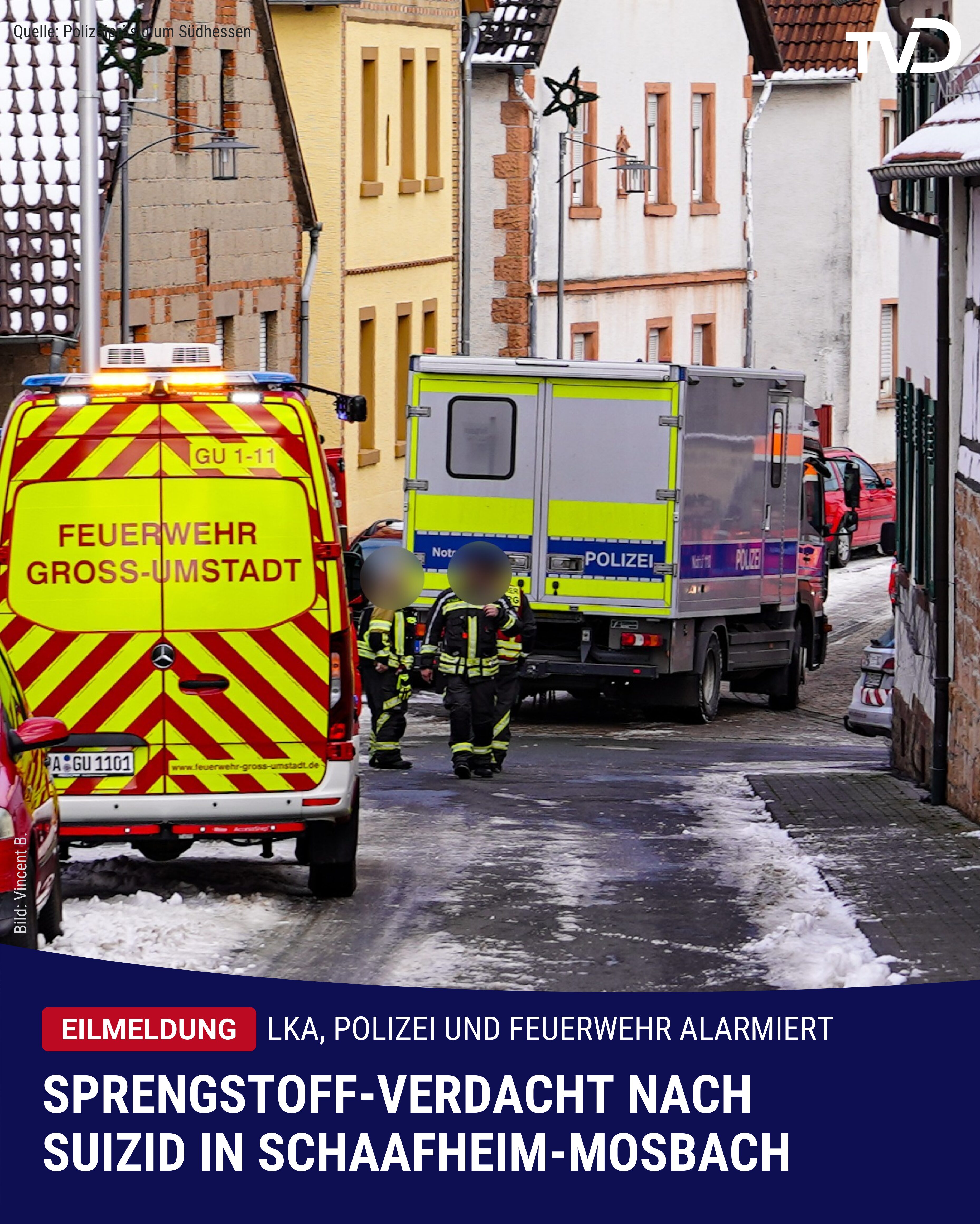 Sprengstoff-Verdacht nach Suizid in Schaafheim