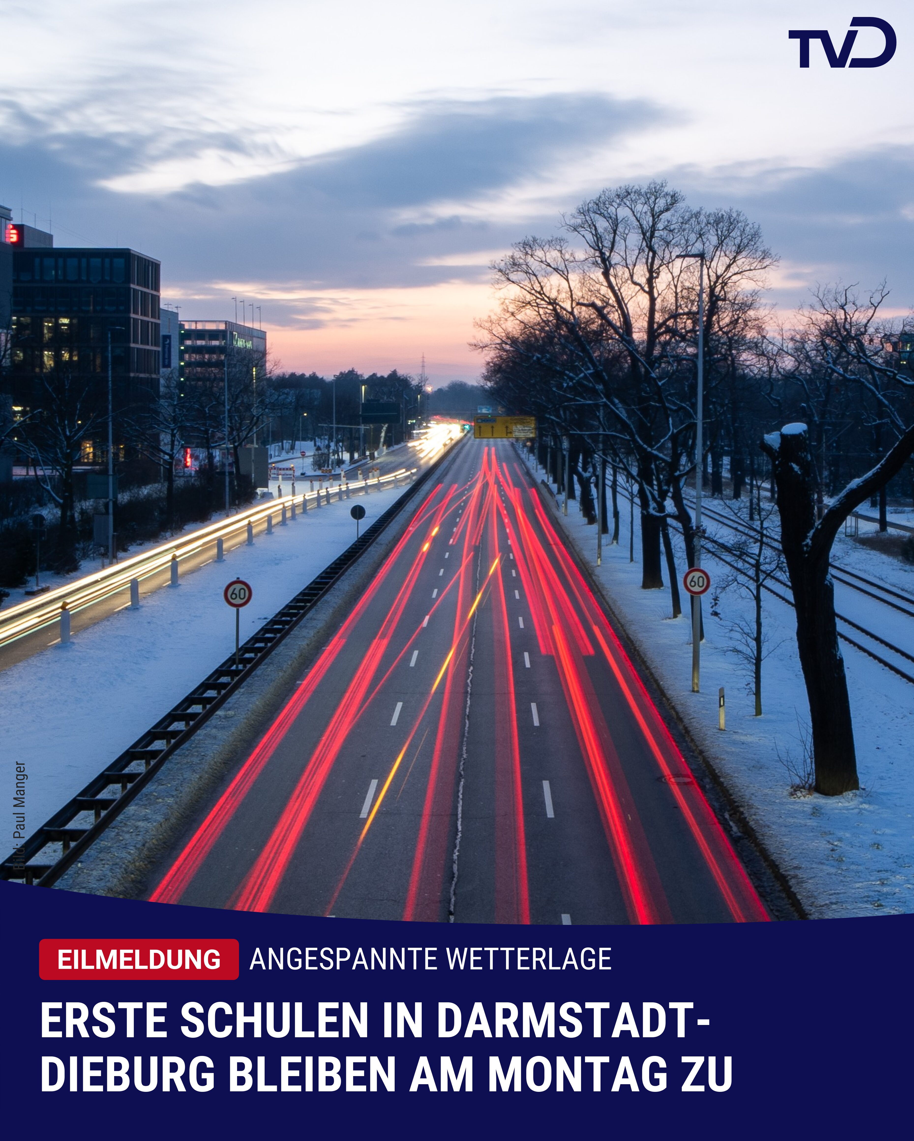 Wetterlage: Erste Schulen in Darmstadt-Dieburg bleiben am Montag zu