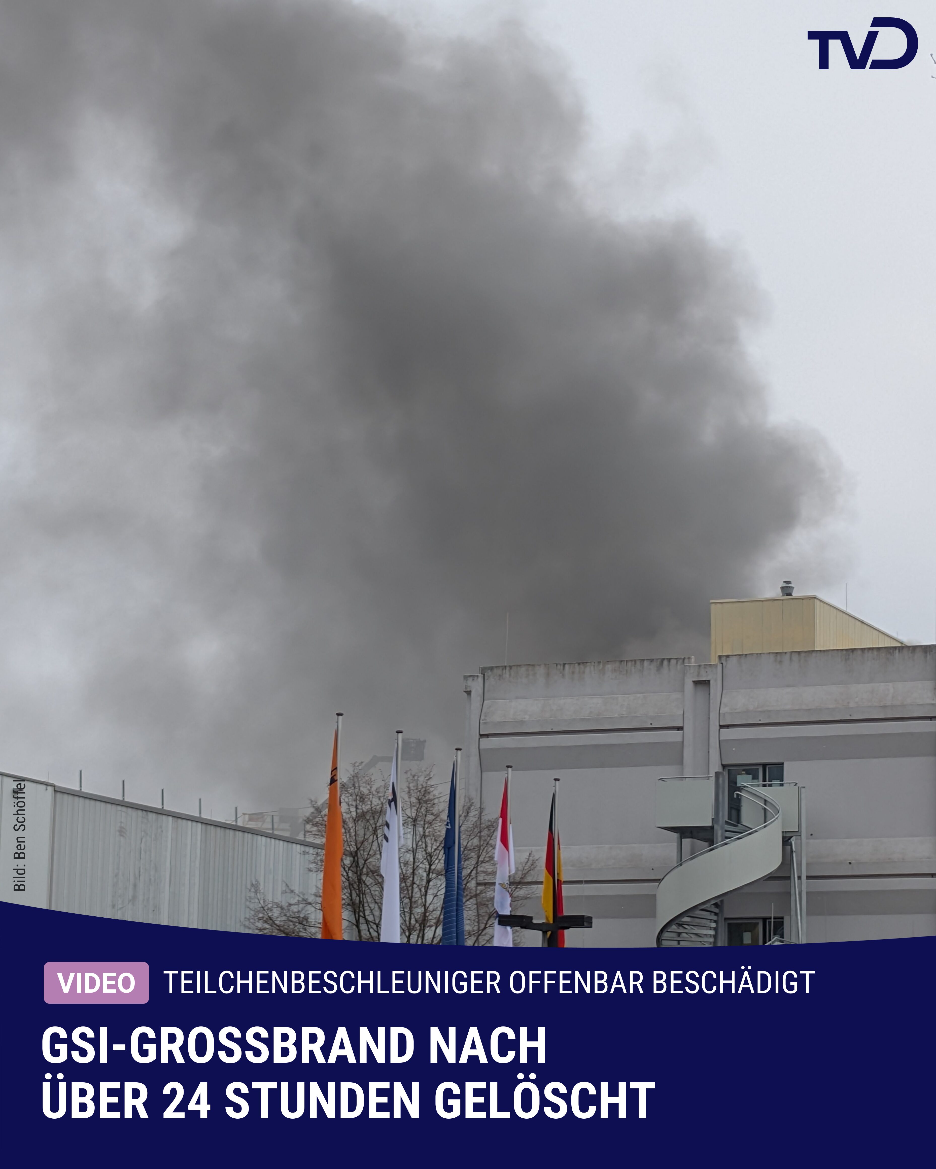 GSI-Großbrand in Wixhausen: Feuer gelöscht – Nachlöscharbeiten laufen