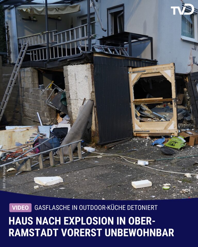 Haus nach Explosion in Ober-Ramstadt unbewohnbar