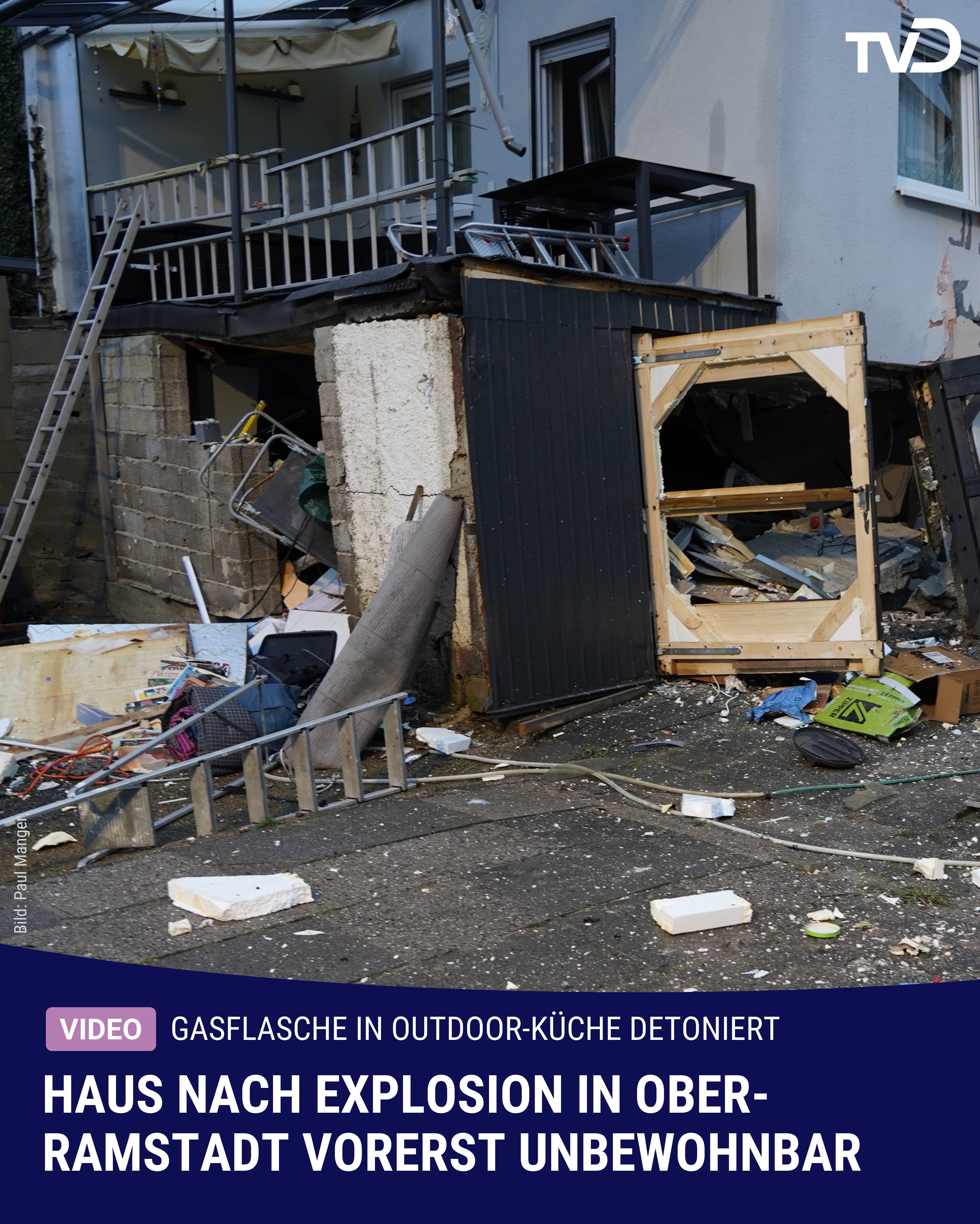 Haus nach Explosion in Ober-Ramstadt unbewohnbar