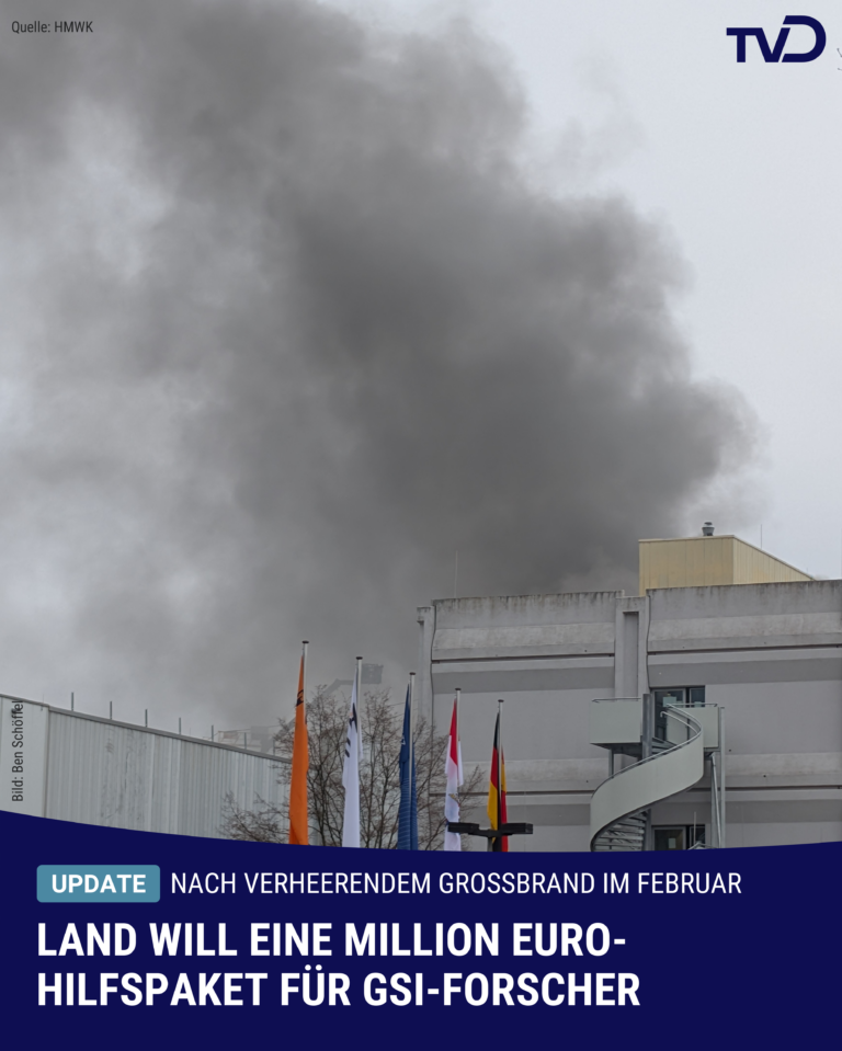 Nach GSI-Großbrand: Land will mit einer Million Euro unter die Arme greifen