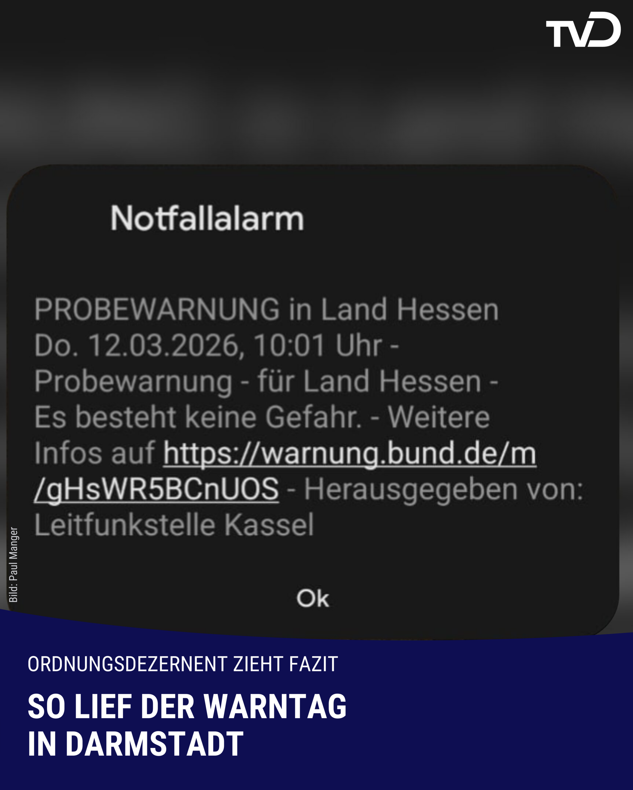 Wandrey zieht Fazit: Offenbar technische Störung bei Warntag in Darmstadt